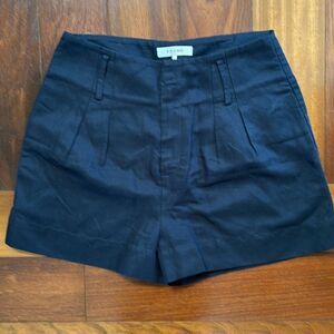 FRAME Linen High Waisted Shorts 4